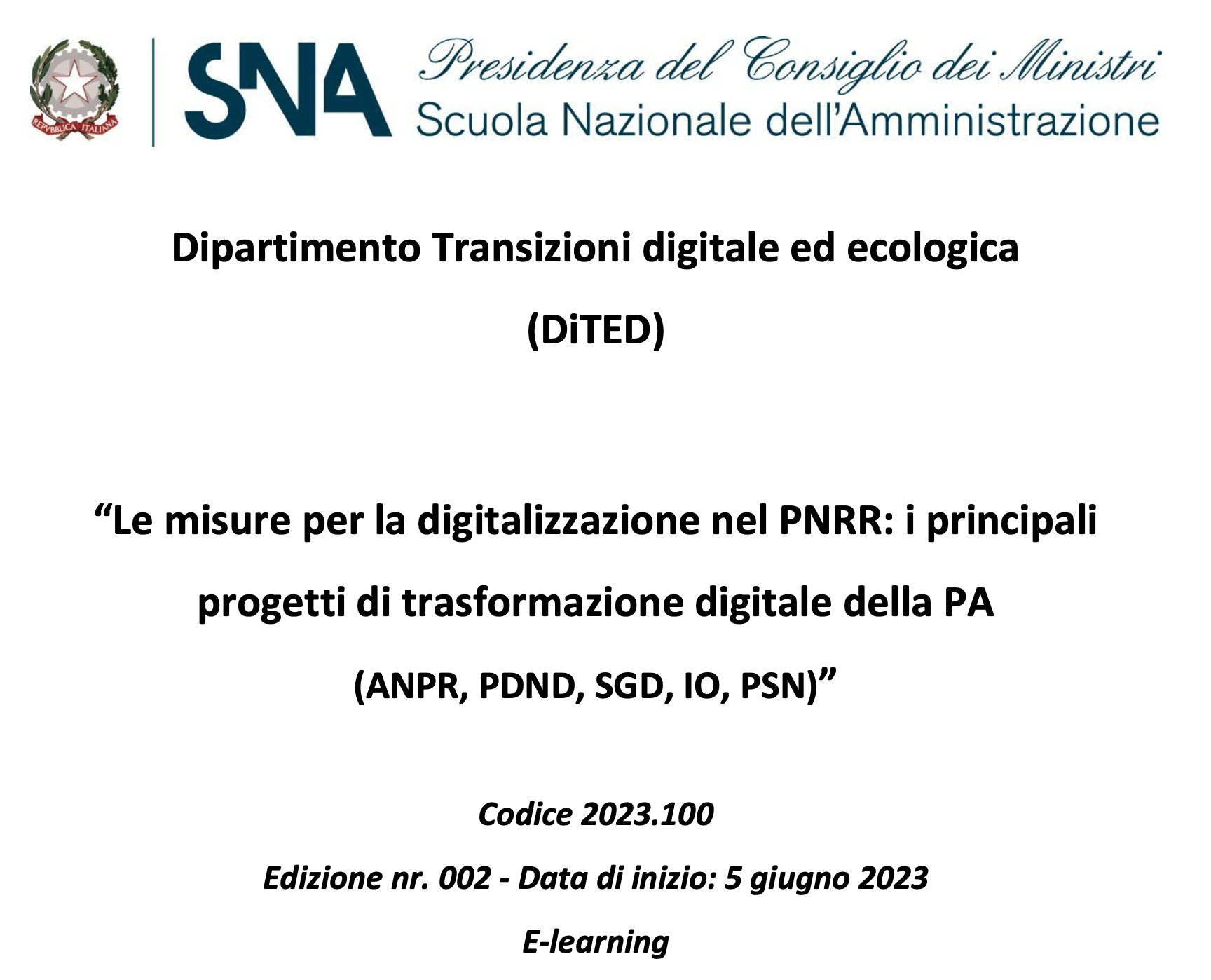 Le misure per la digitalizzazione nel PNRR: i principali progetti di trasformazione digitale della PA (ANPR, PDND, SGD, IO, PSN)